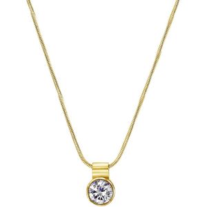 Colours by Kate gerecycled stalen goldplated ketting met wit zirkonia voor dames