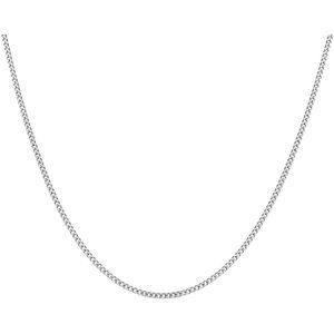 Lucardi Dames Ketting met gourmet schakel - Echt Zilver - Ketting - Cadeau - 45 cm - Zilverkleurig