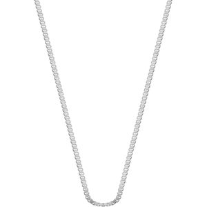 Lucardi Dames Ketting met venetiaanse schakel - Echt Zilver - Ketting - Cadeau - 50 cm - Zilverkleurig