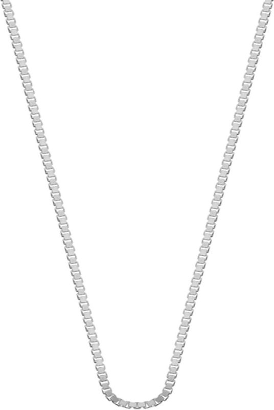 Lucardi Dames Ketting met venetiaanse schakel - Echt Zilver - Ketting - Cadeau - 50 cm - Zilverkleurig