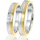 Lucardi - Ankara - Ring - Zilver en Goudkleurig - Echt Zilver