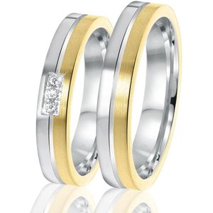 Lucardi - Ankara - Ring - Zilver en Goudkleurig - Echt Zilver