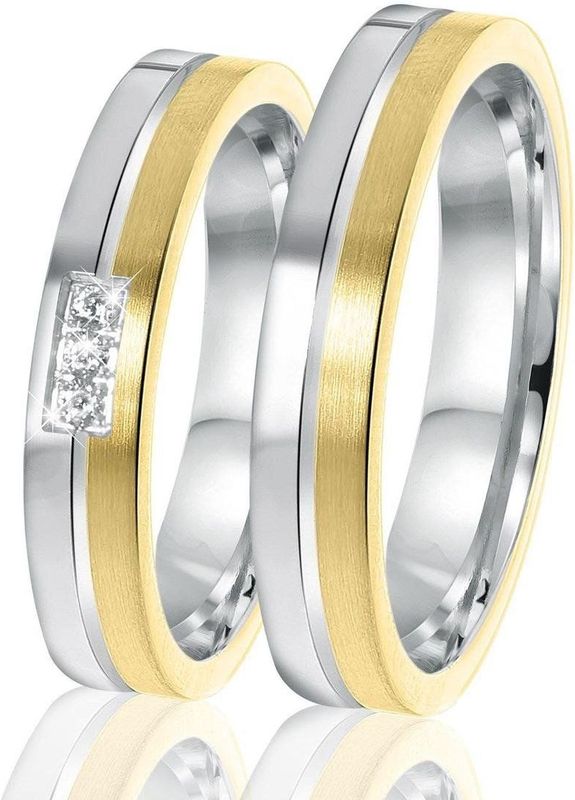 Lucardi - Ankara - Ring - Zilver en Goudkleurig - Echt Zilver