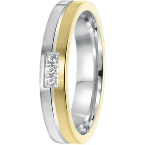 Lucardi - Vriendschapsring Ankara - Ring - Zilver en Goudkleurig - Echt Zilver