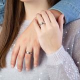 Lucardi - Vriendschapsring Sofia - Echt Zilver - Zilver en Goudkleurig - Ring