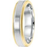 Lucardi - Vriendschapsring Sofia - Echt Zilver - Zilver en Goudkleurig - Ring