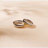 Lucardi - Cordoba - Ring - Zilver en Goudkleurig - Echt Zilver