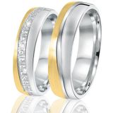 Lucardi - Cordoba - Ring - Zilver en Goudkleurig - Echt Zilver