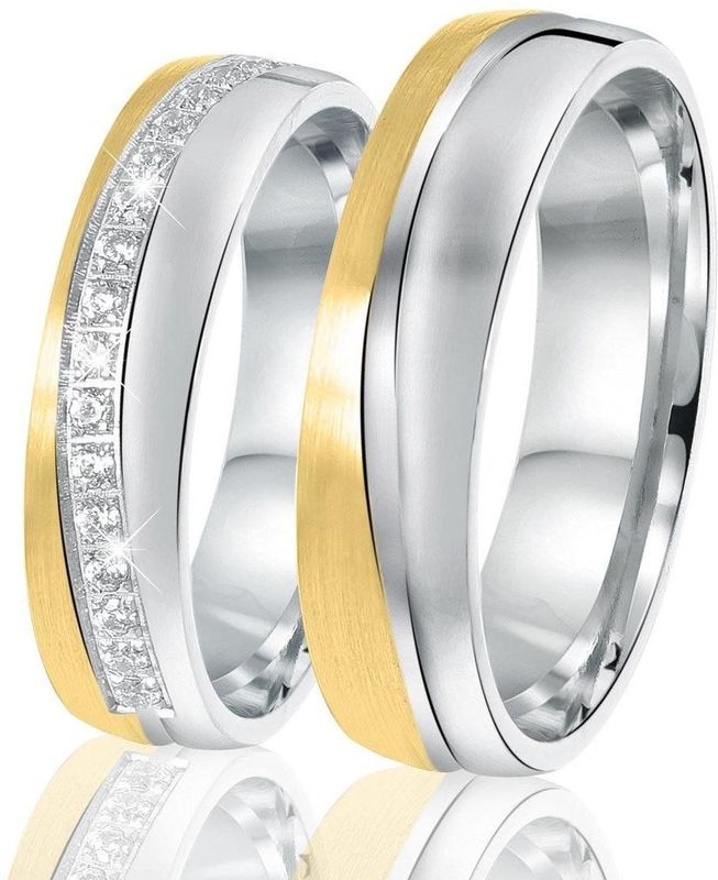 Lucardi - Cordoba - Ring - Zilver en Goudkleurig - Echt Zilver