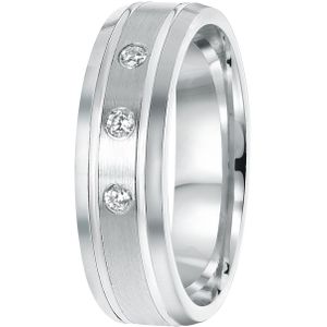 Lucardi Dames Vriendschapsring Dubrovik zirkonia - Ring - Moederdag Cadeautje - Echt Zilver - Zilverkleurig