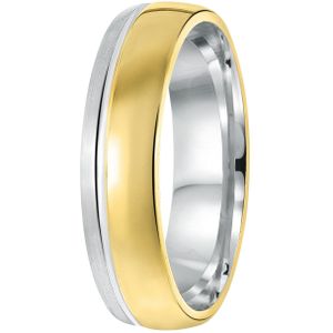 Lucardi Heren Vriendschapsring Mallorca - Ring - Cadeau - Echt Zilver - Zilver en Goudkleurig