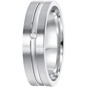 Lucardi Dames Vriendschapsring Chios zirkonia - Ring - Cadeau voor vrouwen - Echt Zilver - Zilverkleurig