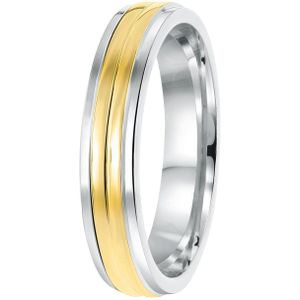 Lucardi Dames Vriendschapsring San Sebastian - Ring - Cadeau - Echt Zilver - Zilver en Goudkleurig