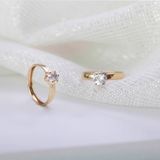 Lucardi - Ring Hartvorm - Zirkonia - 14 Karaat Goud - Geelgoud