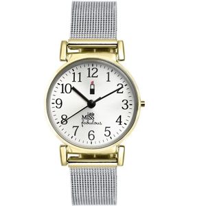 Lucardi Kinder Little Miss Fabulous horloge met mesh band - Horloge - Staal - Zilverkleurig - 24 mm
