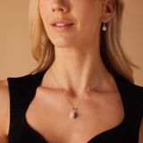 Lucardi Dames Zilveren set Druppel met Kristal - Cadeau Set - 925 Zilver - Zilverkleurig