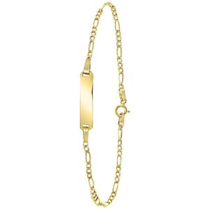 Lucardi Dames Plaatarmband figaro - 9 karaat - Armband - Cadeau - 18 cm - Geelgoud