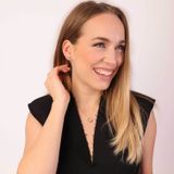 Lucardi Dames Ketting met hanger open hart rose - 9 karaat - Ketting - Cadeau - 46 cm - Geelgoud