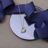 Lucardi Dames Ketting met hanger open hart rose - 9 karaat - Ketting - Cadeau - 46 cm - Geelgoud