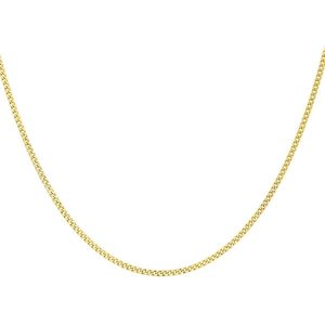 Lucardi Dames Ketting Diamond Cut - 9 Karaat - Ketting - Cadeau - 46 cm - Geelgoud