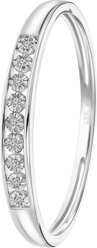 Lucardi - Ring - Transparant - 14 Karaat Goud