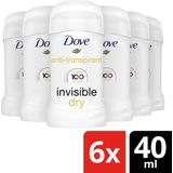 Dove Invisible Dry Deodorant Deodorant Rollers - 6 x 40ml - Voordeelverpakking