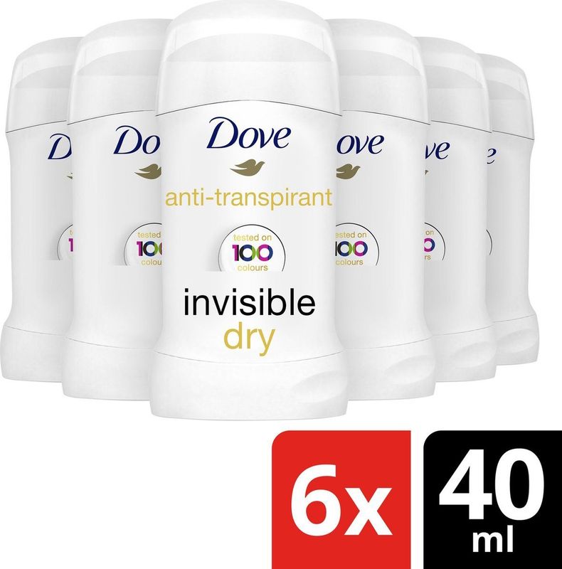 Dove Invisible Dry Deodorant Deodorant Rollers - 6 x 40ml - Voordeelverpakking