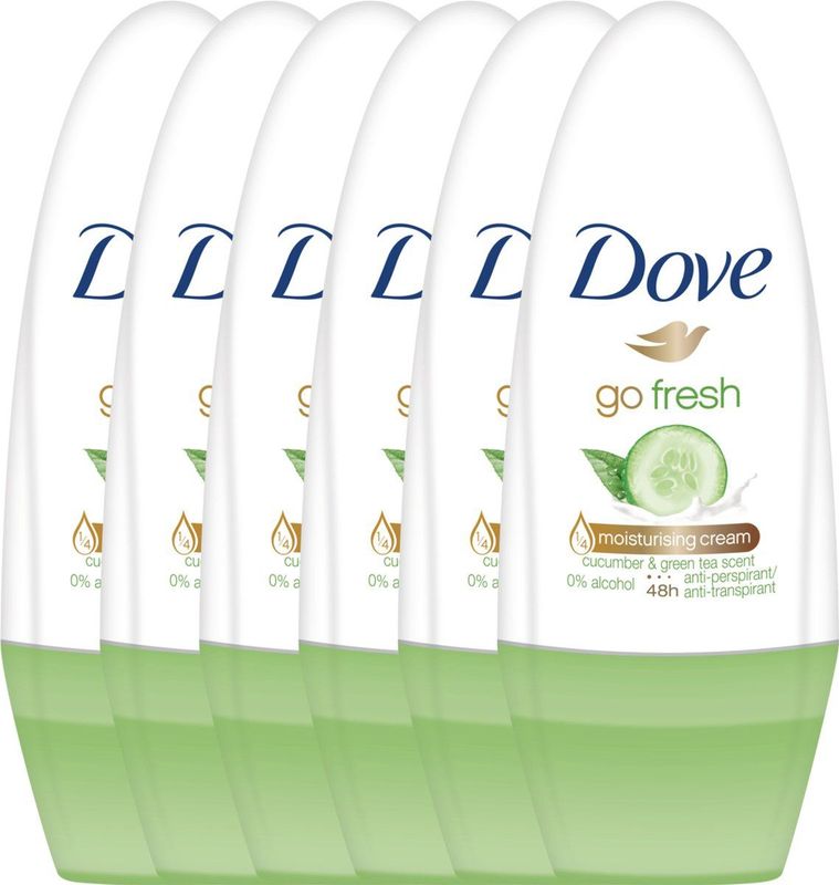 Dove - Go Fresh Anti-transpirant Roller - Komkommer - 6 x 50 ml