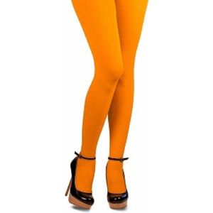 Thetru Dames panty in oranje | Maat S/M | Ondoorzichtige panty voor carnaval en carnaval (oranje)