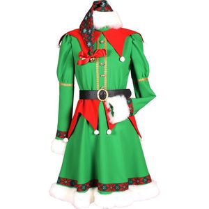 Kerst Elf Twinkle Dames - Kerstelf Dames - Groen/Rood - Maat XXL