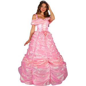 Prinsessen Jurk Dames - Verkleerkleren Vrouwen - Prinses - Delicatie Details - Inclusief Uitlopende Onderrok - Roze - Maat M