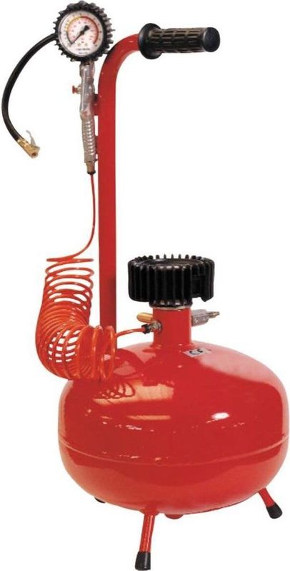 RODAC Bandenpomp - Rood - Metaal - Opslagtank 15 L - Inclusief Manometers