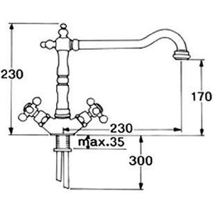 Keukenkraan Doeco Repro Brons