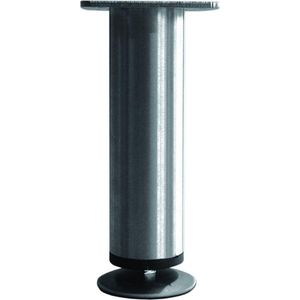 Tafelpoot Mini rond hoogte 145 - 165 mm kleur Rvs