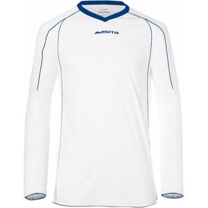 Masita - Striker - Sportshirt - Wit/Royal Blauw - Polyester - Lange Mouw