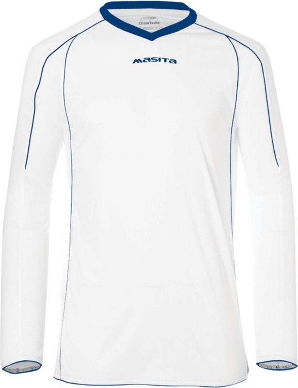 Masita - Striker - Sportshirt - Wit/Royal Blauw - Polyester - Lange Mouw