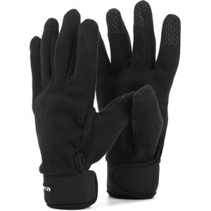 Masita | Sporthandschoenen Dames & Heren Voetbalhandschoenen Kinderen Winter - Warm - 100% polyester - Rubber vingertoppen - BLACK - 5