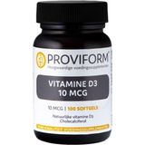 Proviform Vitamine D3 10 mcg 100 softgels