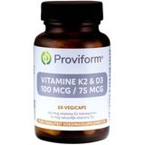 Roviform Vitamine K2 100mcg & D3 75mcg 60 Vegetarische capsules