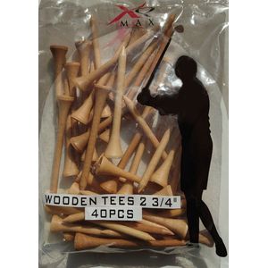 XQ MAX wooden tees golf - 2 3/4""/ 70mm - 40 stuks