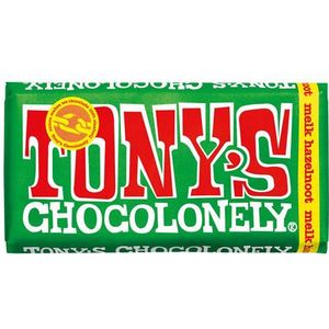 Tony's Chocolonely Melk Hazelnoot Chocolade Reep - 180 gram