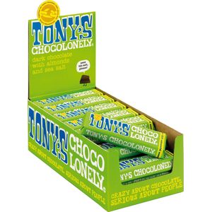 Tony's Chocolonely Puur Amandel Zeezout Chocolade Reep - 35 x 47 gram