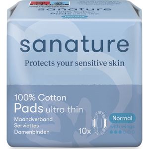 Sanature - Maandverband Normaal - 100% Katoen - 10 Stuks