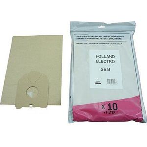 Holland Electro Seal papieren stofzuigerzakken 10 zakken + 1 filter (123schoon huismerk)