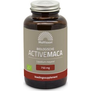 Mattisson Biologische Active maca 750mg bio 90 Vegetarische capsules