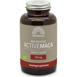 Mattisson Biologische Active maca 750mg bio 90 Vegetarische capsules