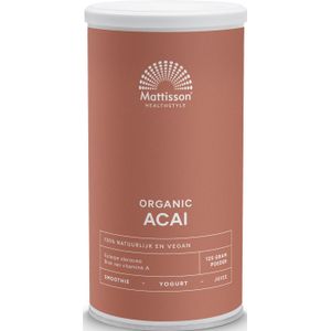 Mattisson - Biologische Acai Poeder - Bron van Vezels en Vitamine A - 125 Gram