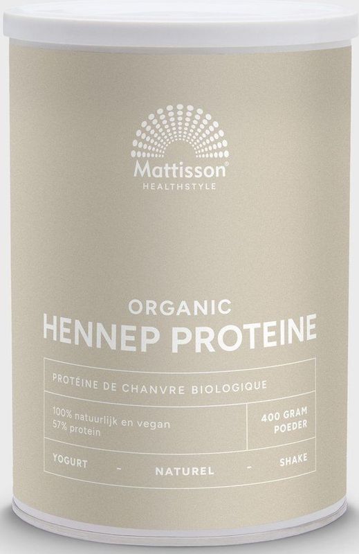 Mattisson - Biologische Hennep Proteïne Poeder - Vegan Eiwitpoeder - 57% Proteïne - 400 Gram