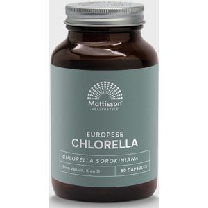 Mattisson Europese chlorella capsules 775mg bio 90 Vegetarische capsules