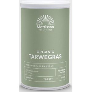 Mattisson Tarwegras wheatgrass poeder raw bio 125 gram
